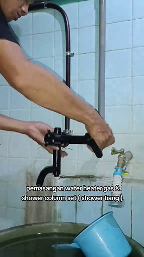 Installation of Gas Water Heater and Shower Column Set
