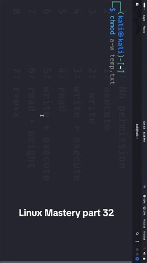 Linux Mastery part 32 #kalilinux #cybersecurity #informationsecurity #ethicalhacking #commands