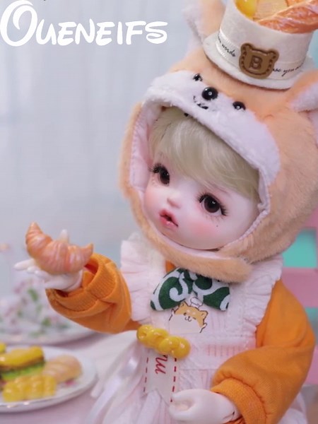 May BJD Doll 1/6 FullSet B Winter Cute Baker Bread Ball Jointed Dolls Resin Toy for 15+ Year Old