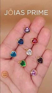 Pingente Ouro 18k Coração 8mm Diversas Cores