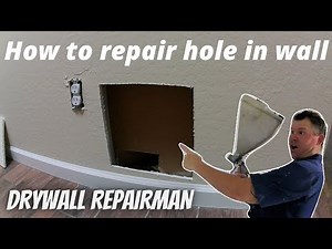 Step by step drywall repair patching process - How to patch hole in wall sheetrock repair & texture