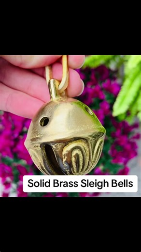 CHRISTMAS SLEIGH BELL WITH LEATHER STRAP AND AUTHENTIC SOLID BRASS BELL. Add the sounds of Christmas to your home décor with this brass jingle bell. Hang on your door knob to jingle as special people come and go this holiday season. Or surprise a child this Christmas with one of Santa's sleigh bells as a gift! #bells #sleighbells #sleighride #jinglebells #belldecor #solidbrass #authenthic #giftidea #familyownedbusiness #smallbusiness #jinglealltheway #homedecor #rusticdecor #rustichomedecor #jin