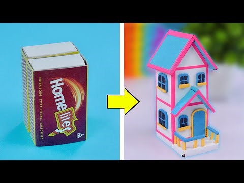 DIY Miniature house from matchbox || How to make cute mini house from matchbox