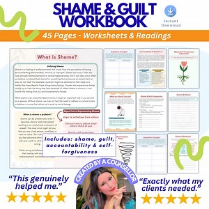 Shame Workbook, Shame Worksheets, Shame Spiral, Guilt Worksheet, Accountability, Therapy Worksheets, CBT, Self Forgiveness, Personal Growth - Etsy