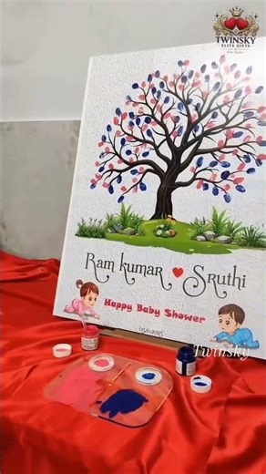 💕 Baby Shower Fingerprint Tree Board | Unique Baby Shower Guestbook Idea 🌳👶