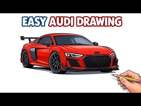 Draw a SUPERCAR in 10 Minutes | AUDI R8 Sketch Tutorial