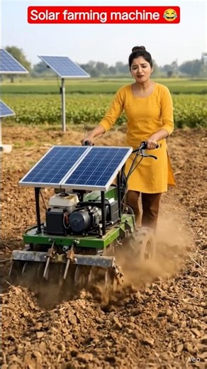 Solar Panel Se Mini Tractor 😱 | Desi Jugaad Farming Machine 🚜 | No Electricity Needed! #farmerslife