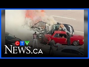 Witnesses describe ‘huge explosion’ in deadly, fiery crash in Toronto