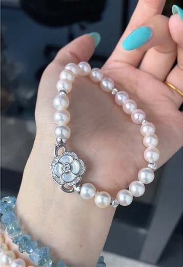 Sakura pink Akoya bracelet 😍😍#pearlism_livy_jewelry #pearlism #summbervibes