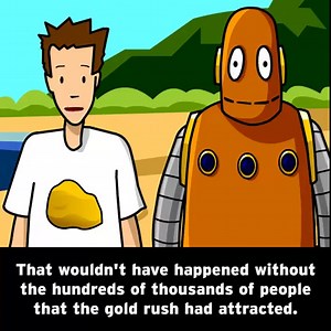 The California Gold Rush began #onthisday in 1848. Students can visit the Gold Rush topic on BrainPOP to learn about one of the most significant events to shape #USHistory during the first half of the 19th century: https://brnpop.co/3qN1IFX 👑 | BrainPOP