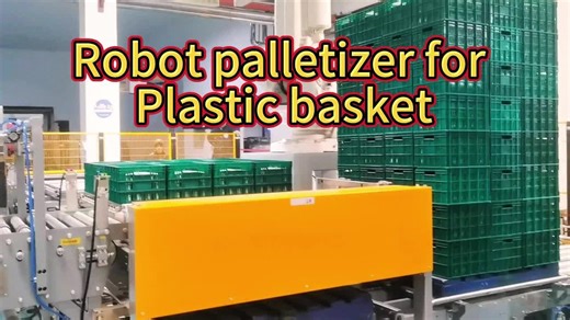 Robot palletizer for plastic basket