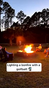 FLAMING Golf ball bonfire hole in one ⛳🔥 (Cred @holein1trickshots on ... | Mirela Andrian