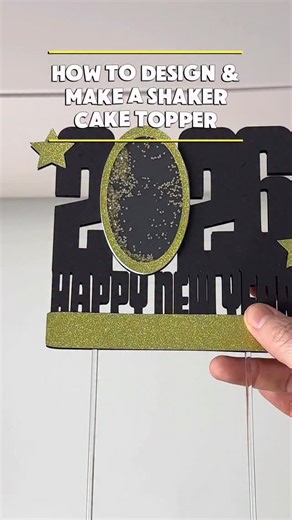 1.5K views · 51 reactions | Let’s make a simple shaker cake topper ✨ Perfect for New Year celebrations  Save this for your next cake!  Have you made a cake topper before? Share your theme below! #Papercraft #DIYCakeTopper #ShakerTopper #CakeDecor #NewYearDIY | Creative Fabrica | Facebook