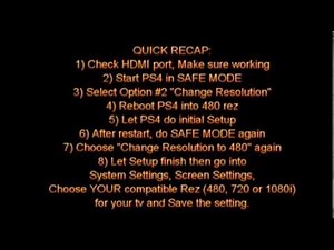 PS4 HDMI NO SIGNAL FIX for Non-1080p TV's