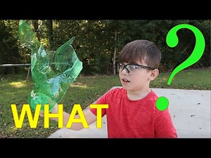 EXPLODE A PLASTIC SODA BOTTLE WITH A BB-GUN!