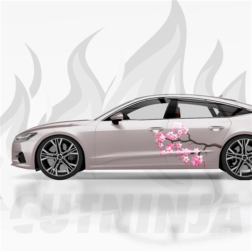 Sakura Cherry Blossom Car Decal, Large Waterproof Anime Vinyl Sticker, Cute Kawaii JDM Car Accessories Gift for Her - Etsy