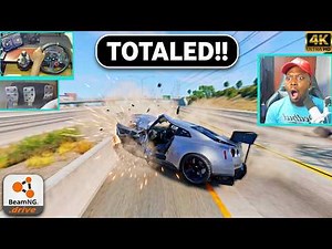 Driving Nissan GT-R Mod Test | BeamNG Realistic Supercar Using Logitech G29