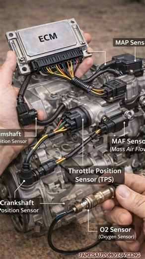 Unlock Your Engine's Brain: How ECM & Sensors Work 🧠⚡#ECM#sensor#actuator #jamesautomotiveeng