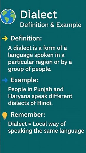 Dialect Meaning & Example English Grammar #englishlearners#