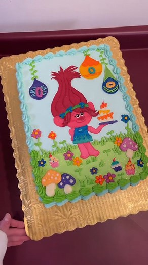 Poppy from Trolls🌈🌼💖 #cakedecorating #cakedecorator #trolls #trollscake #charactercake #poppy #cakeideas | Brooki Bakehouse