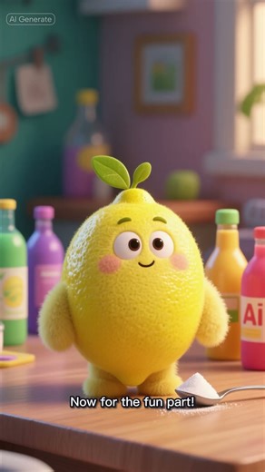 🌋 Lemon Volcano Explosion 🍋💥 | Fun Science Experiment for Kids #ScienceForKids #LemonVolcano #fun