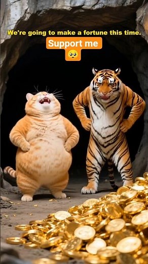 The orange cat gets so much gold while mining ⛏️ | funny video story #crocoite #funnyvideo #cartoon