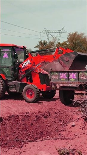 jcb 3dx backhoe excavator machine #automobile #jcb #trolley filling #ytshorts