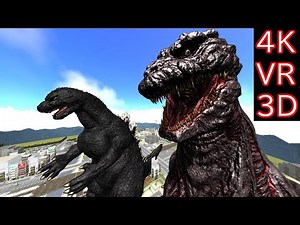 【MMD VR180】Godzilla1991 ＆ Shin Godzilla (ゴジラ1991 ＆ シンゴジラ )