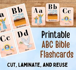 Printable ABC Bible Flashcards for Kids | Biblical Alphabet Cards - Instant Download - Preschool & Kindergarten Educational Resource - Etsy Australia