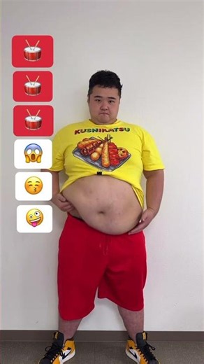 【TikTok100万再生】120Kgデブのお腹でキュートダンス