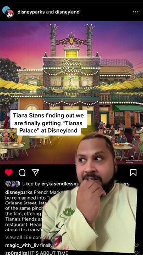 Today is a good day to be a #princesstiana stan! Finally she is getting her restaurant at #disneyland and I can’t wait #tianaspalace #tianasplace #princessandthefrog