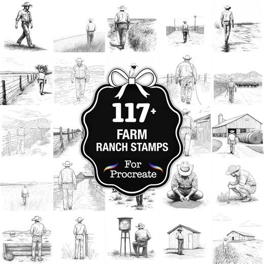 117+ Farm Ranch Procreate Stamps, Rural Farm Brushes for Procreate, Instant Download - Etsy