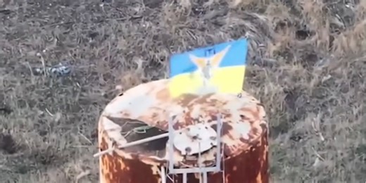 Ukrainian flag placed above Russian heads by border guards in Bakhmut bald drone operation