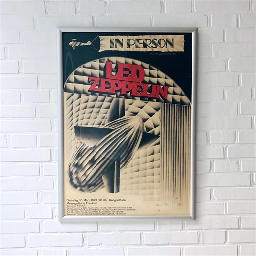 Original LED ZEPPELIN "in Person" Konzertplakat, Frankfurt Kongreßhalle 1970, Tourplakat, Konzertposter - Etsy