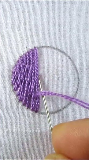 👩‍❤️‍👩Awesome pretty stitch circle design tutorial #shorts #embroidery