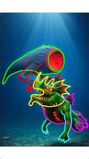 Sea Eater vs Sea Dragon Leviathan - Line Art 034 #shorts #drawing #seamonsters #howtodraw #art