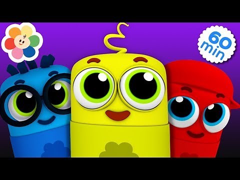 Five Little Crayons Jumping on The Bed | 1 Hour Compilation of Nursery Rhymes Songs for Children