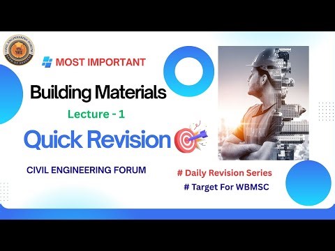 Building Materials Quick Revision Lecture- 1 #buildingmaterials #cement #lime #mortar #brick