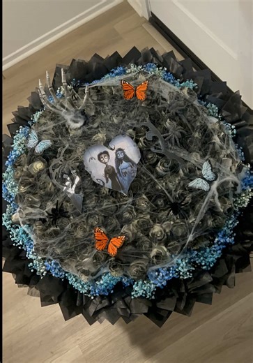 Corpse Bride Bouquet 🦋💍🖤✨ #corpsebride #valentine #halloweenishere #gothicstyle #timburton