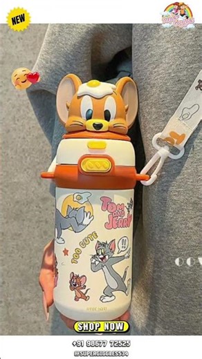 Cute Character Insulated Sipper Bottles for Kids 💖 | Super Giggles