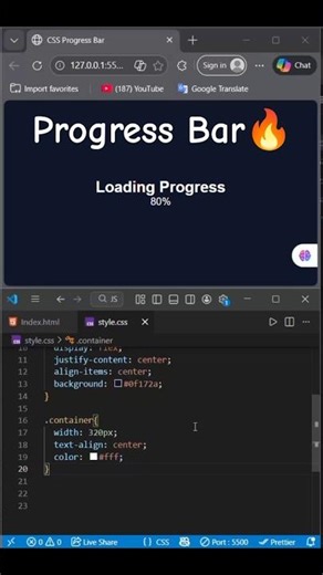 This CSS Progress Bar Makes Your Website Look Pro🔥#htmlcss #html #css #cssanimation #webdevelopment