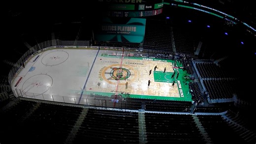 Time-lapse video: See how TD Garden transforms from rink to court for Bruins, Celtics playoff games