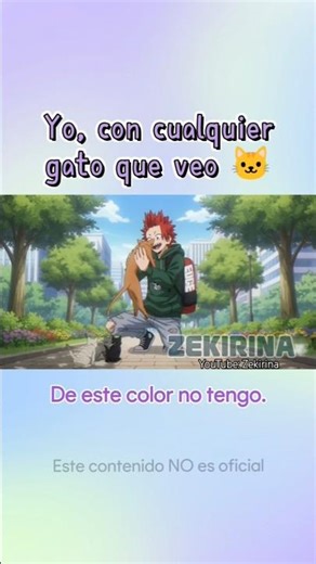 Kirishima se encuentra un gato