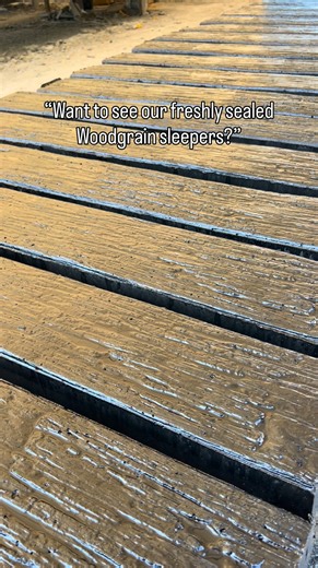 2.3K views | We LOVE a freshly sealed row of woodgrain sleepers  These sleepers are Voodoo sealed giving them that extra dark, glossy look perfect for your next project! | Tuff Ozy Concrete Sleepers | Facebook