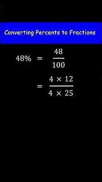 Convert 48% to a fraction | Converting percent to fractions | Prealgebra