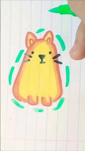 วาดการ์ตูนแมวน่ารัก #cutecatdrawingeasy #วาดรูประบายสี#painting#cute #cartoondrawing#yuyyammydrawing