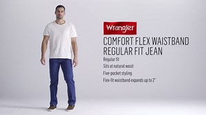 Wrangler Men's and Big Men's Comfort Flex Waistband Regular Fit Jean
