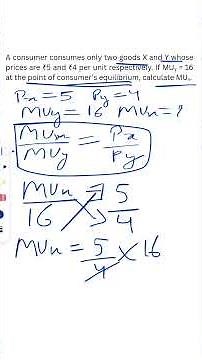 Consumer Equilibrium | Numerical | Two Commodities | Class 11 | Microeconomics