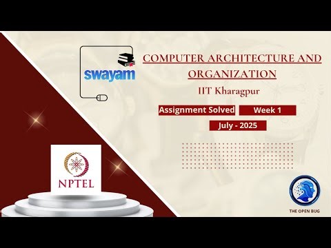 Computer Architecture and Organization Week 1 || NPTEL ANSWERS || #nptel