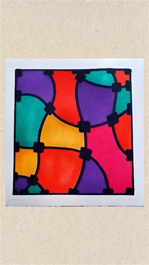 Cool pattern art💜🍁🧤💕💛|#beginners #easy #drawing #shorts #unique #youtube #3dart #markers